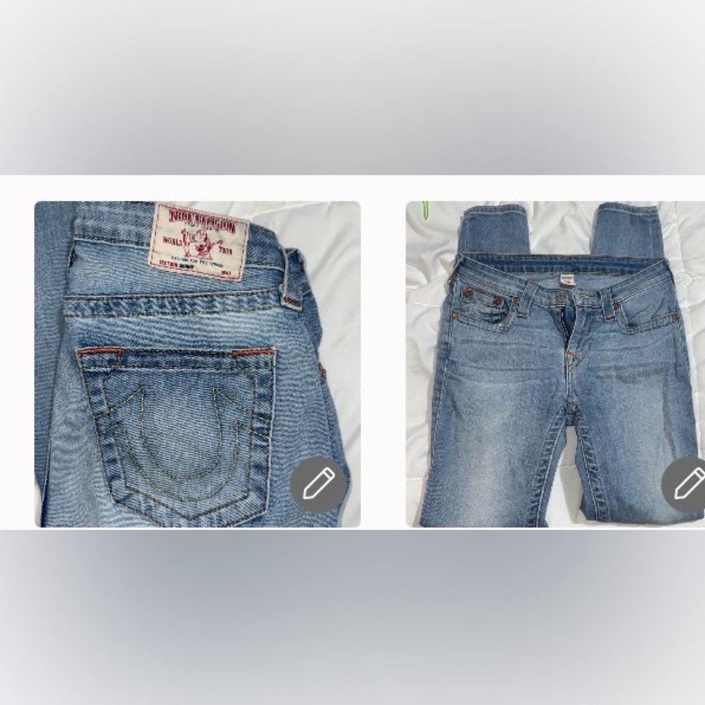 True Religion stretchy light wash skinny jeans size 27x29